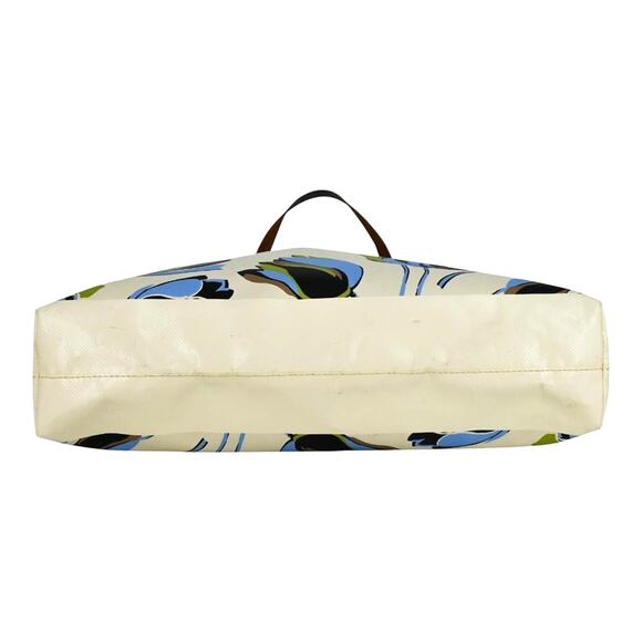 Marni Ivory Multicolor Floral Leather Trimmed Coated Canvas Tote Bag - Picture 3 of 13